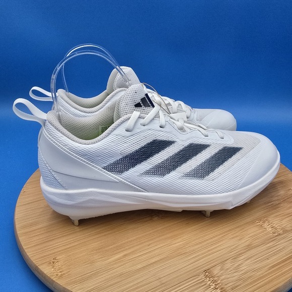 Adidas Adizero Instinct Softball Shoes Metal Cleats White Navy Women 7 IH3468 - Picture 1 of 9